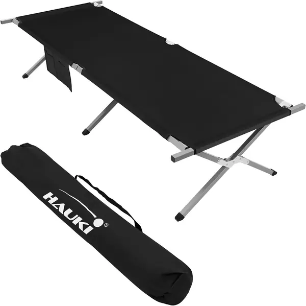 Campingbett klappbar, Schwarz, 210x83x46 cm, XL Feldbett…