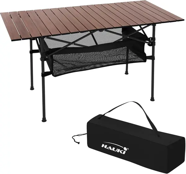 Campingtisch faltbar Braun, 118 x 55 x 64,5 cm, Aluminium…