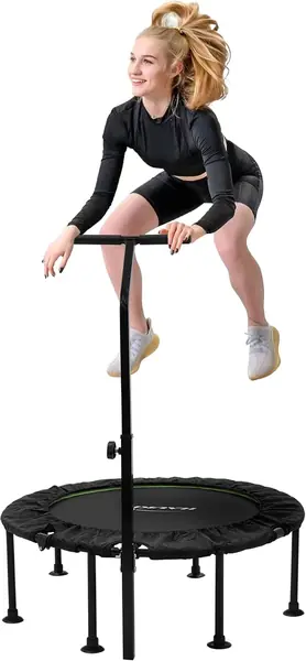 Fitness Trampolin Indoor Ø102cm/Ø122cm faltbar, Leise…